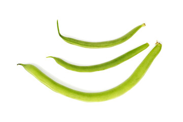 Wall Mural - Green beans isolated on white background