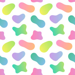 Canvas Print - Colorful amoeba shapes seamless abstract pattern.