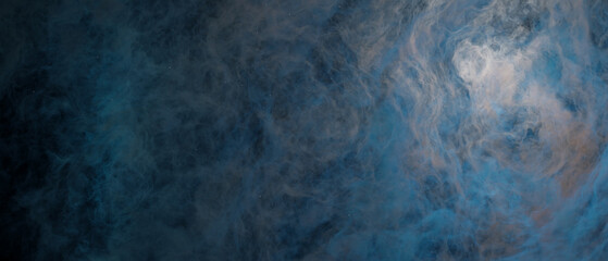 Wall Mural - colorful blue gas clouds banner background