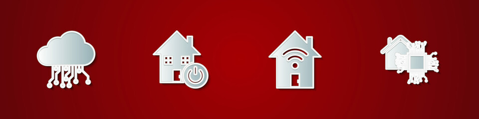 Poster - Set Internet of things, Smart home, with wi-fi and icon. Vector