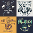 Horseback polo sport international challenge vector print for vintage boy man t shirt collection