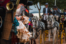 Córdoba, Spain, May 21 2022 - Carriage And Horses At The Cordoba Fair 2022