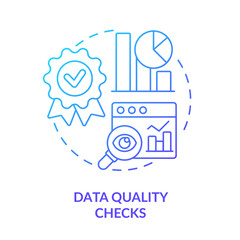 Canvas Print - Data quality checks blue gradient concept icon. Data mining process abstract idea thin line illustration. Identifying and reducing anomalies. Isolated outline drawing. Myriad Pro-Bold font used