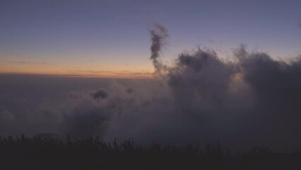 Wall Mural - Sunset in mountains of Madeira, time-lapse