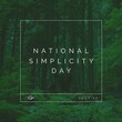Composite image of national simplicity day and july 12 text against lush trees growing in forest
