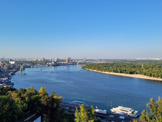 Wall Mural - view of the embankment of the Dnieper and Kyiv, Ukraine