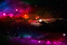 High Definition Star Field, Colorful Night Sky Space. Nebula And Galaxies In Space. Astronomy Concept Background. Premium Photo.