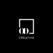 Letter OD simple square logo design ideas