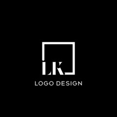 Wall Mural - Letter LK simple square logo design ideas