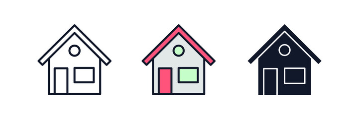 house icon symbol template for graphic and web design collection logo vector illustration