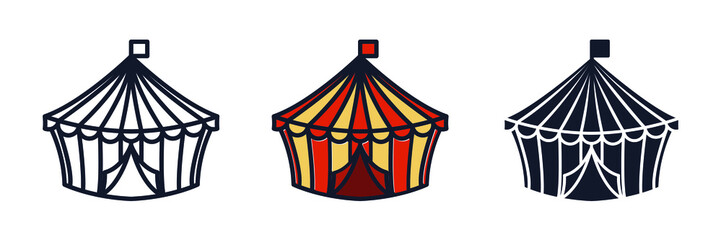 circus tent icon symbol template for graphic and web design collection logo vector illustration