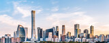 China Beijing CBD city skyline dusk scenery