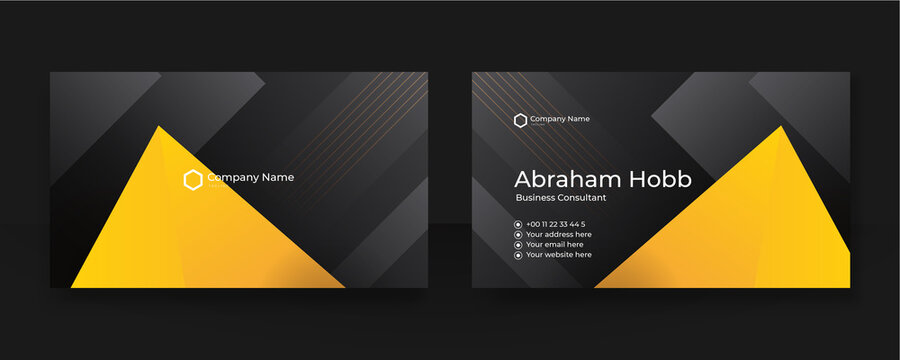 Modern black and yellow business card