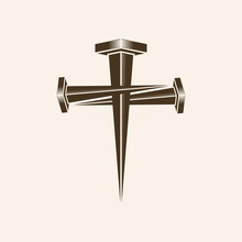 Christian Illustration. Cross From Crucifixion Nails.