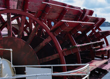 Detail Of Paddle Wheel On Old Paddle Streamer Boat