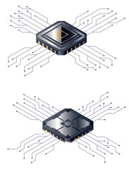 Wall Mural - Micro processor. Motherboard digital chip. Artificial intelligence web banner. Central computer processors CPU concept. Digital chip futuristic microchip processor