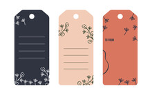 Set Of Labels Decorated With Flowers. Perfect For Packaging, Stationery. Vector Illustration