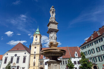 Wall Mural - The Roland Fountain at the Main Square in Bratislava