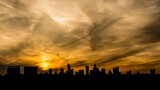 Fototapeta Londyn - beautiful sky over the city of Warsaw