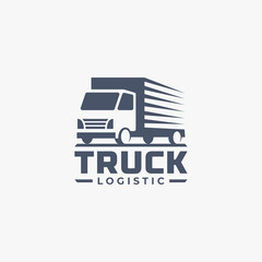 Truck logo template. Transportation, delivery service, logistic.