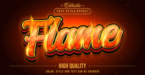Fototapete - Editable text style effect - Flame text style theme.