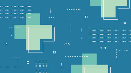 Wall Mural - modern abstract background with retro memphis elements and pastel blue color