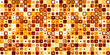 Seamless Vintage 70s retro stacked disco squares wallpaper pattern in a nostalgic warm rust red, orange, brown and yellow palette. A grungy 8k background textile texture.