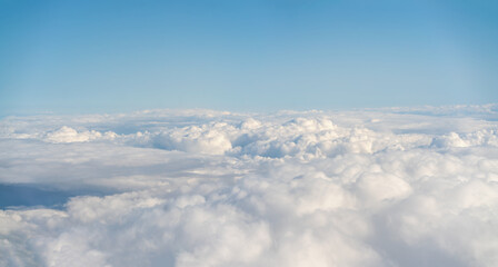 panoramic view of blue sky above clouds