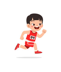 Poster - little kid wearing uniform for run race