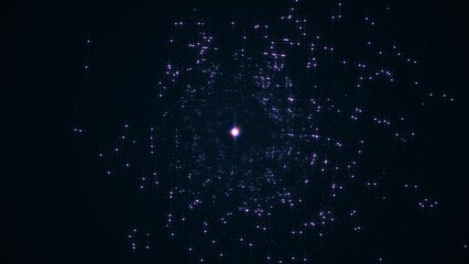 Wall Mural - 4k 3d seamless loop of movement glow pink stars space travel abstract background. graphic motion ove