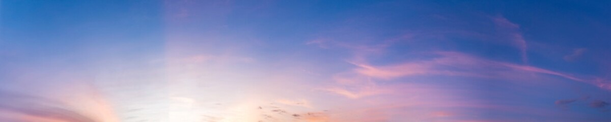Wall Mural - dramatic panorama sky with cloud on sunrise and sunset time. panoramic image.