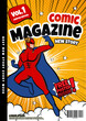 Comic Book Cover with super hero characters, llustration cartoon editable comic book cover template