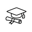 Graduation mortarboard icon vector graphic illustration