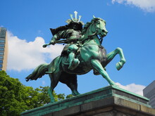 Kusunoki Masashige Statue.
Bronze Statue Of Japanese Sengoku Warlords.
Taken In Tokyo.