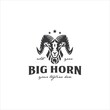 Big Horn Sheep Goat Logo Design Vector Image