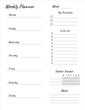 © Tetiana Pustovoitova - Weekly planner printable template Vector. Blank white notebook page Letter format. Business organizer schedule page. Effective planning. Personal schedule. Paper sheet. Vector illustration design