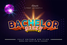 Editable Bachelor Party Text Effect Perfect For Digital Invitation Tools.typhography Logo