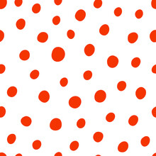 Orange Spots Seamless Pattern With White Background.