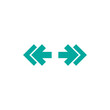 © Ne Mariya - Distance icon. Two opposite horizontal arrows isolated on white. Flat stretch icon. Exchange icon. Flip flop pictogram.