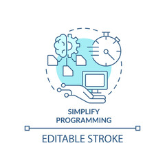 simplify programming turquoise concept icon. development automation. programmer skill abstract idea 