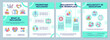 Inclusion mint brochure template. Diversity in groups. Leaflet design with linear icons. Editable 4 vector layouts for presentation, annual reports. Arial-Black, Myriad Pro-Regular fonts used