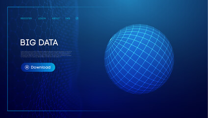 Wall Mural - technology sphere digital background. cloud technology vector illustration. sphere shield vector ill