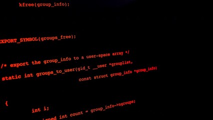 Wall Mural - developer is browsing html code on the computer screen. scroll of html web page code. programming co