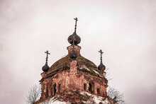Five-domed Orthodox Abandoned Church