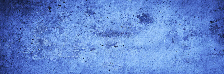 Wall Mural - blue grunge texture. toned rough wall surface. background with space for design. web banner. wide. p