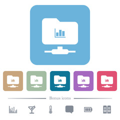 Canvas Print - FTP statistics flat icons on color rounded square backgrounds