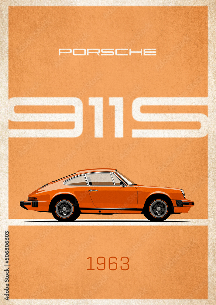 Porsche 911S Poster Stock Illustration | Adobe Stock
