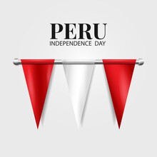 Vector Illustration Of Peru Independence Day. Celebration Banner.
