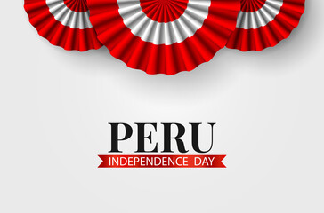 Vector Illustration of Peru Independence Day. Celebration banner. Cockade national symbol of Peru
