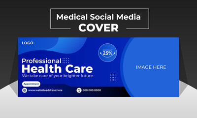 Modern social media cover design template for facebook Page banner dental care medical clinic doctor